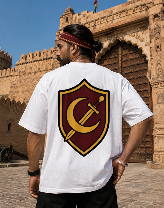 Front & Back Printed Oversized Rajput Warrior Tee