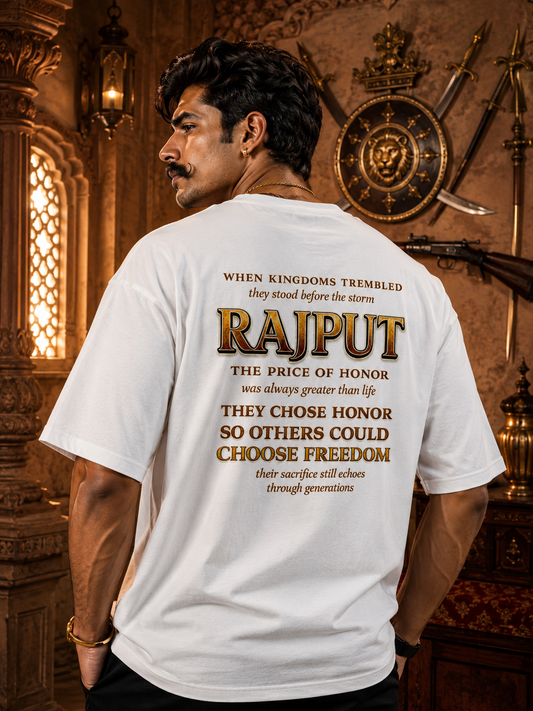 Front & Back Print | Eternal Rajput T-Shirt | Blood Writes What History Remembers – Oversized Tee