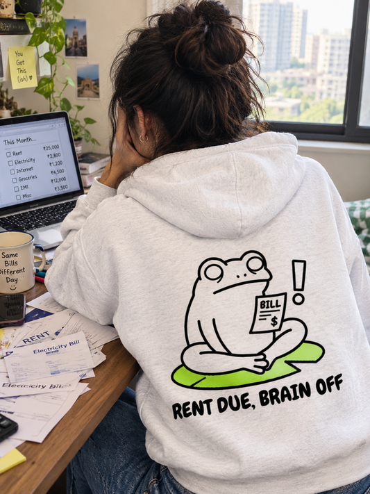 Frog Zip Hoodie | Minimal Front & Back Print Hoodie