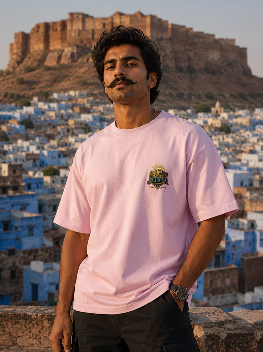 Jodha Oversized T-Shirt | Founders of Jodhpur Print | Rajput Warrior Tee | Front & Back Design