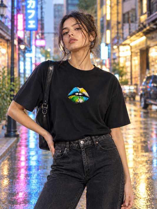 Faces In Hand Poly Cotton T-Shirt