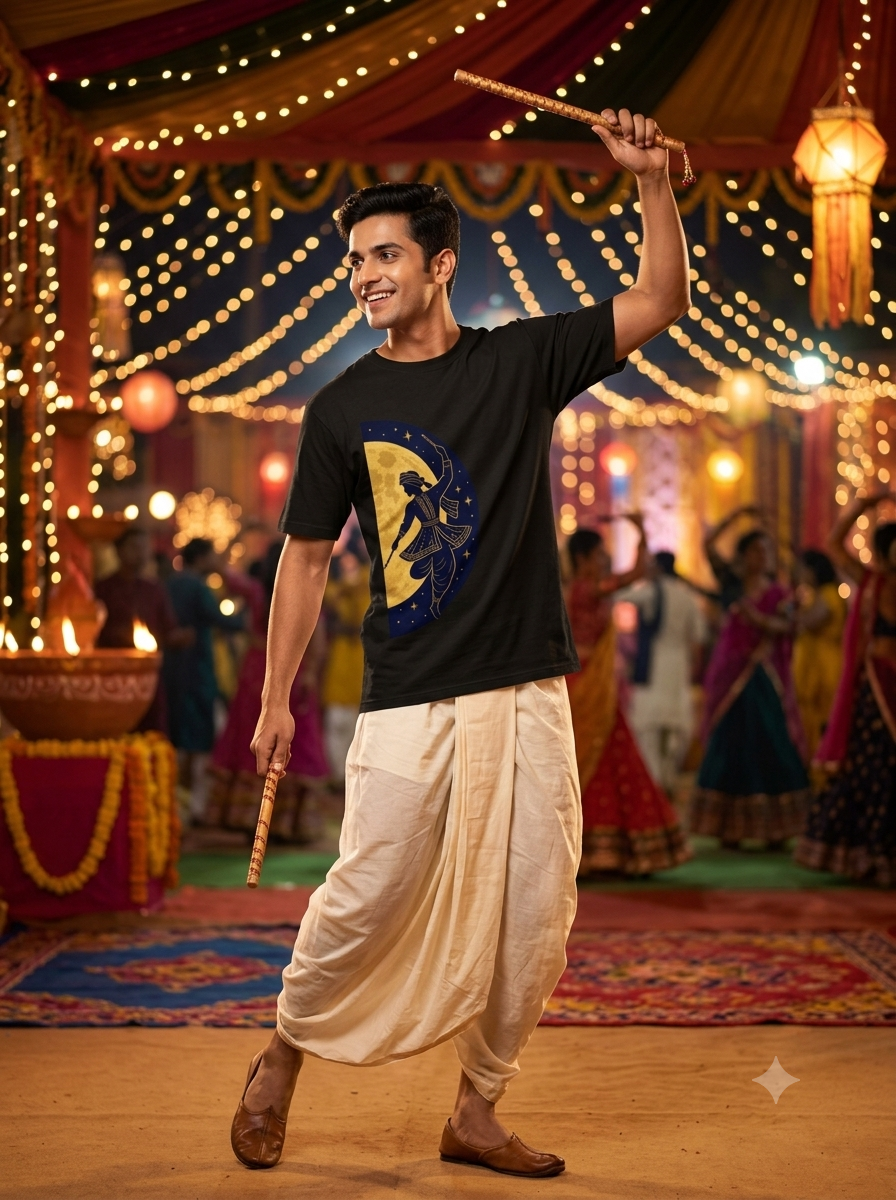 Golden Moon Garba Dancer Poly Cotton Tee
