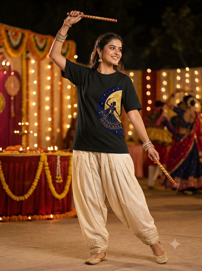 Golden Moon Garba Dancer Tshirt For Women