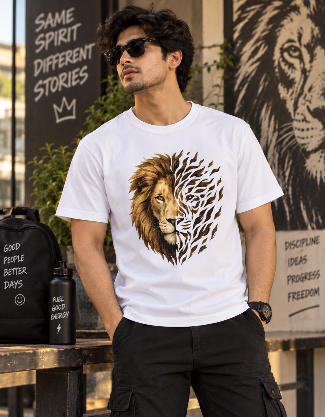 Lion Face Graphic Print Unisex T-Shirt | Streetwear tee