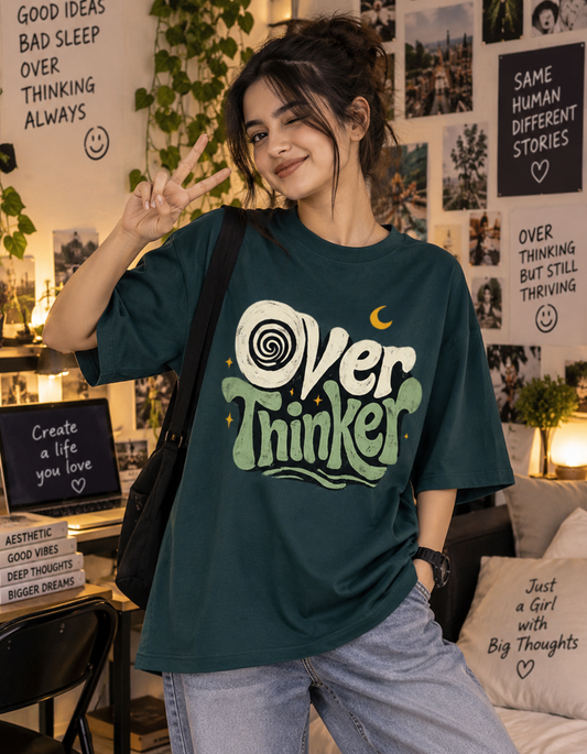Overthinker Unisex Oversized Cotton T-Shirt for Men And Women| Premium Streetwear