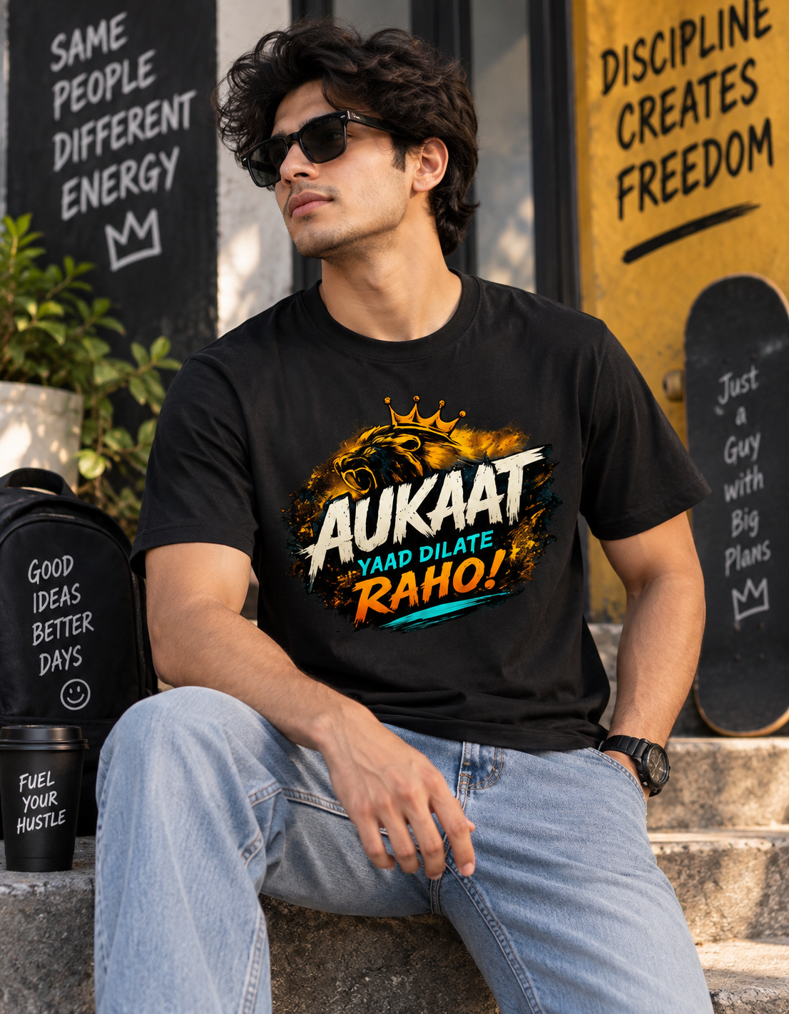 Aukaat Yaad Dilate Raho Unisex Oversized Cotton T-Shirt
