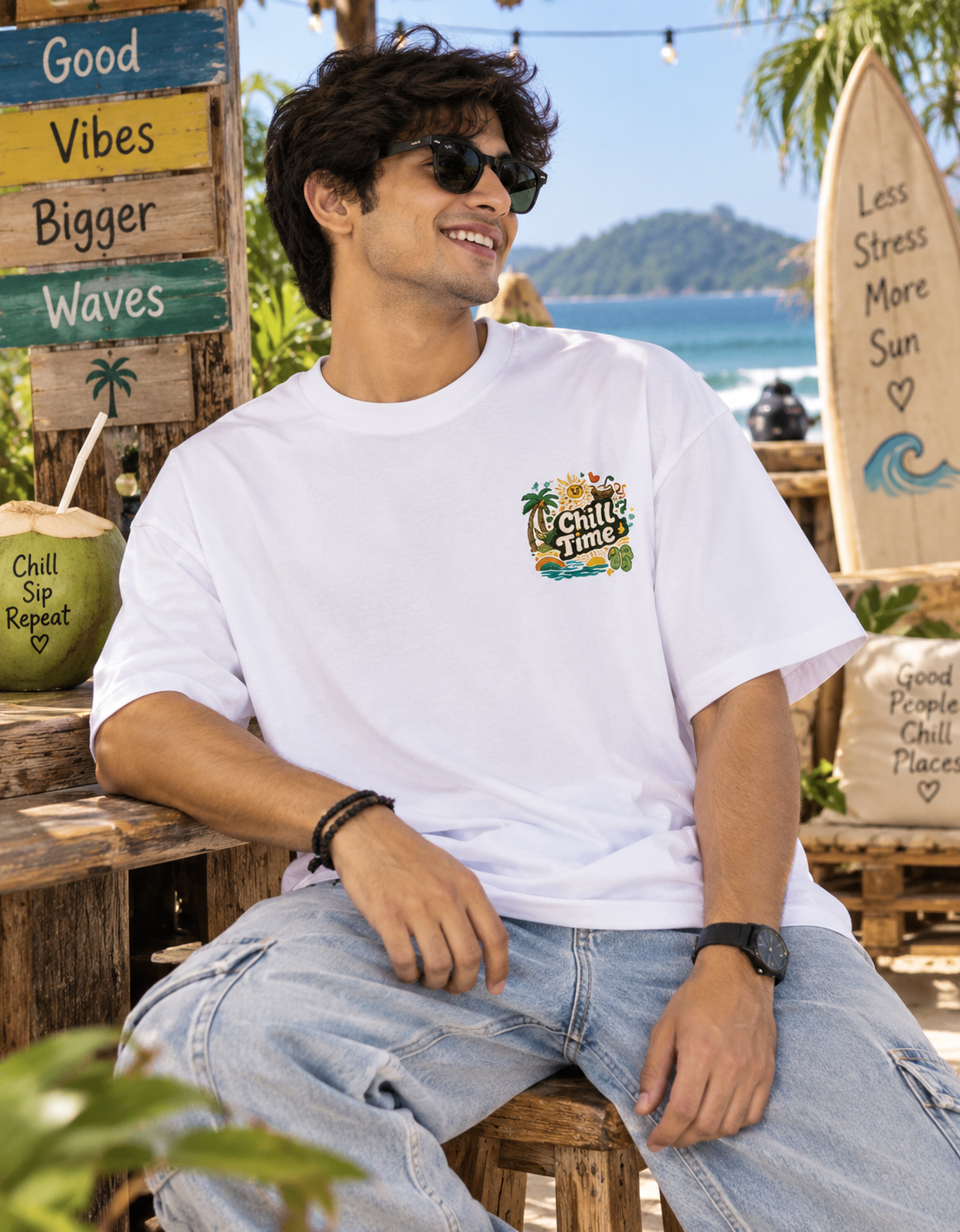 Front & Back Print Adventure Supply Co. Unisex Oversized Camping T-Shirt – Outdoor Adventure Graphic T Shirt