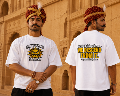 Front & Back Print | Wear Your Virasat | Suryavanshi Rajput Pride Regular Tee | NERR Streetwear