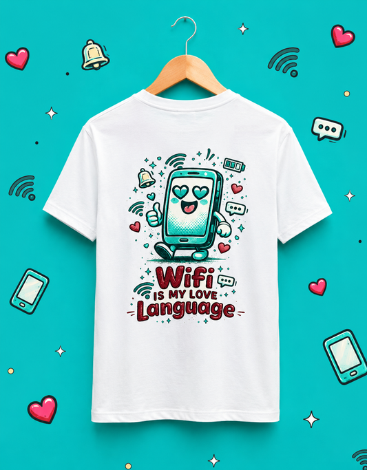 Front & Back Chronically Online T-Shirt | Funny WiFi Meme Unisex Cotton Te