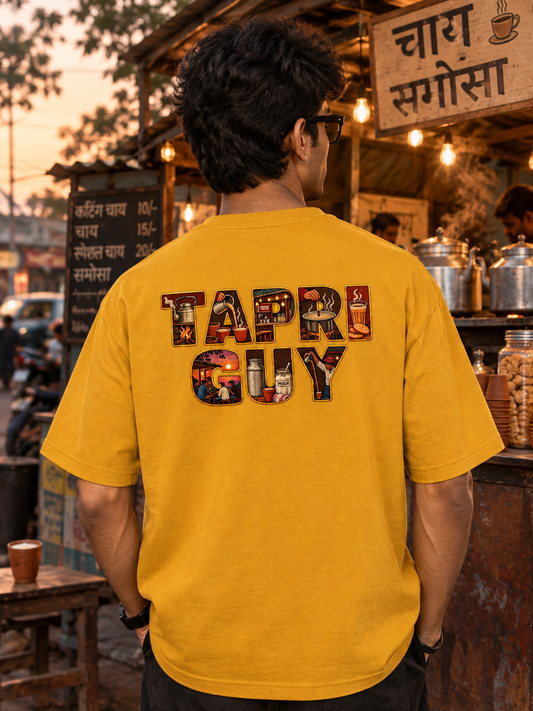 Tapri Guy Printed (no thread work) Oversized Tshirt