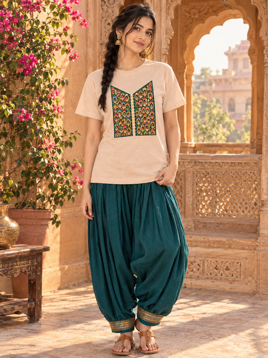 Rajasthani Jharokha Miniature Art Waistcoat Print Regular Tee