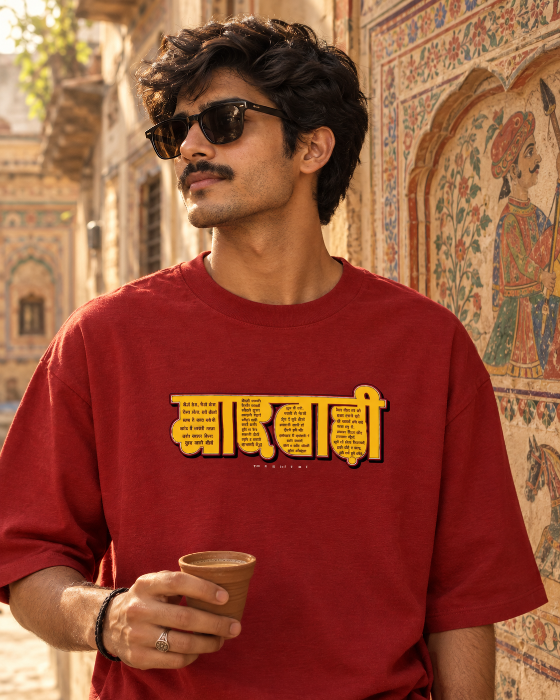 Marwari Proverb Printed Oversized Unisex Tee