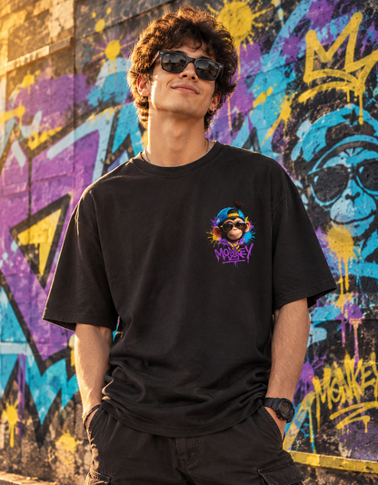 Monkey Print Oversized Cotton T-Shirt for men | Premium Streetwear