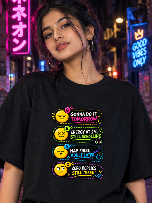 Genz Graphic Oversized Tee