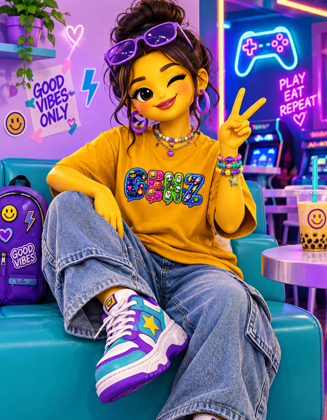 Genz Printed Graphic Streetwear