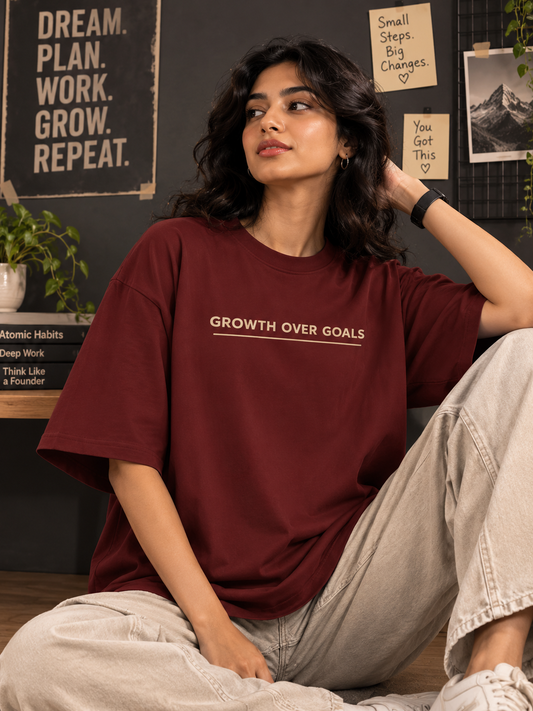 Growth Over Goals Personal Development Tee