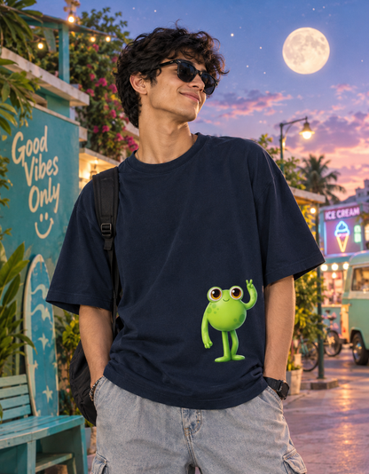 Frog Cartoon Unisex Oversized Cotton T-Shirt