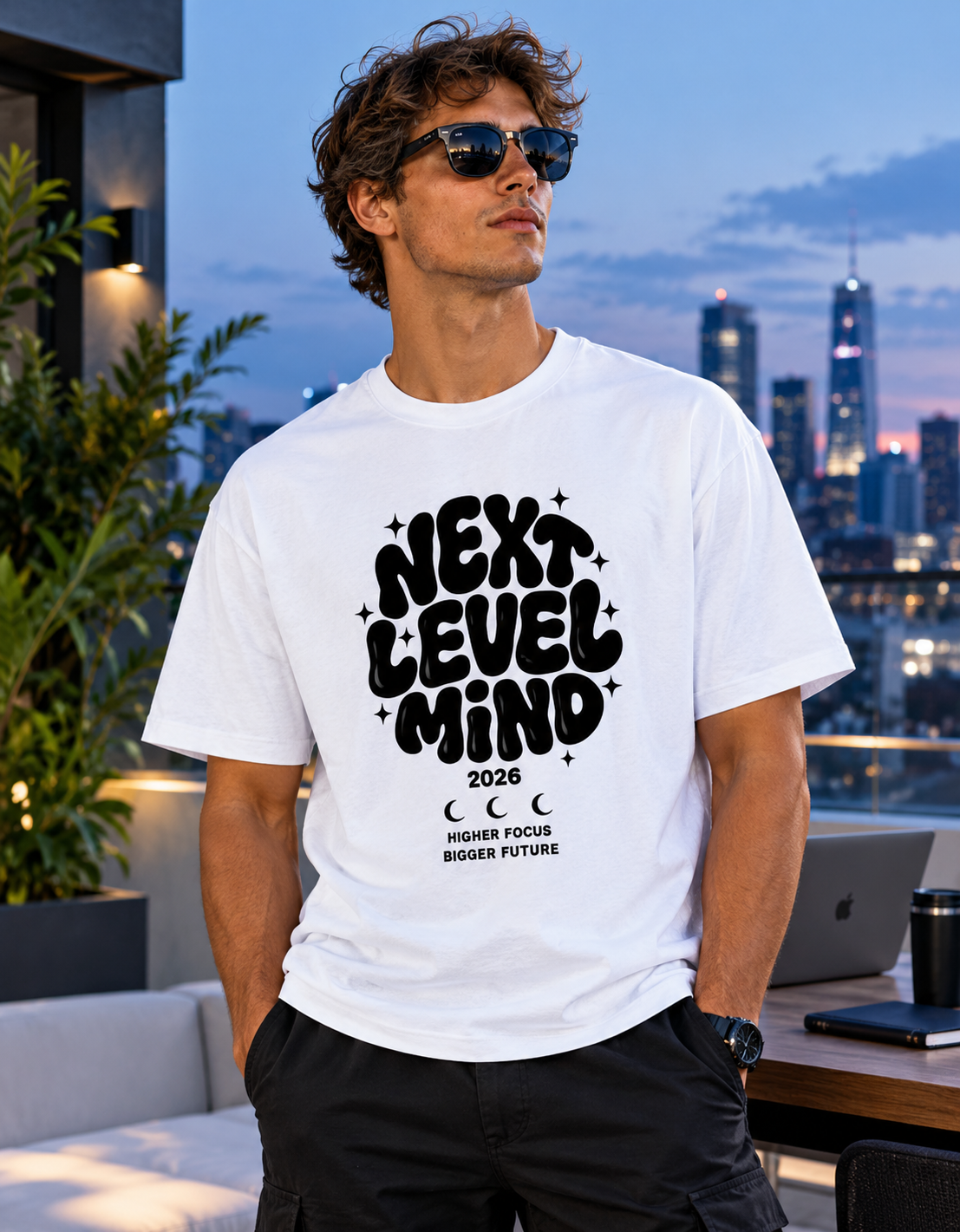 Next Level Mind 2026 Graphic T-Shirt | Higher Focus Bigger Future | Unisex Motivational Tee | Streetwear Aesthetic