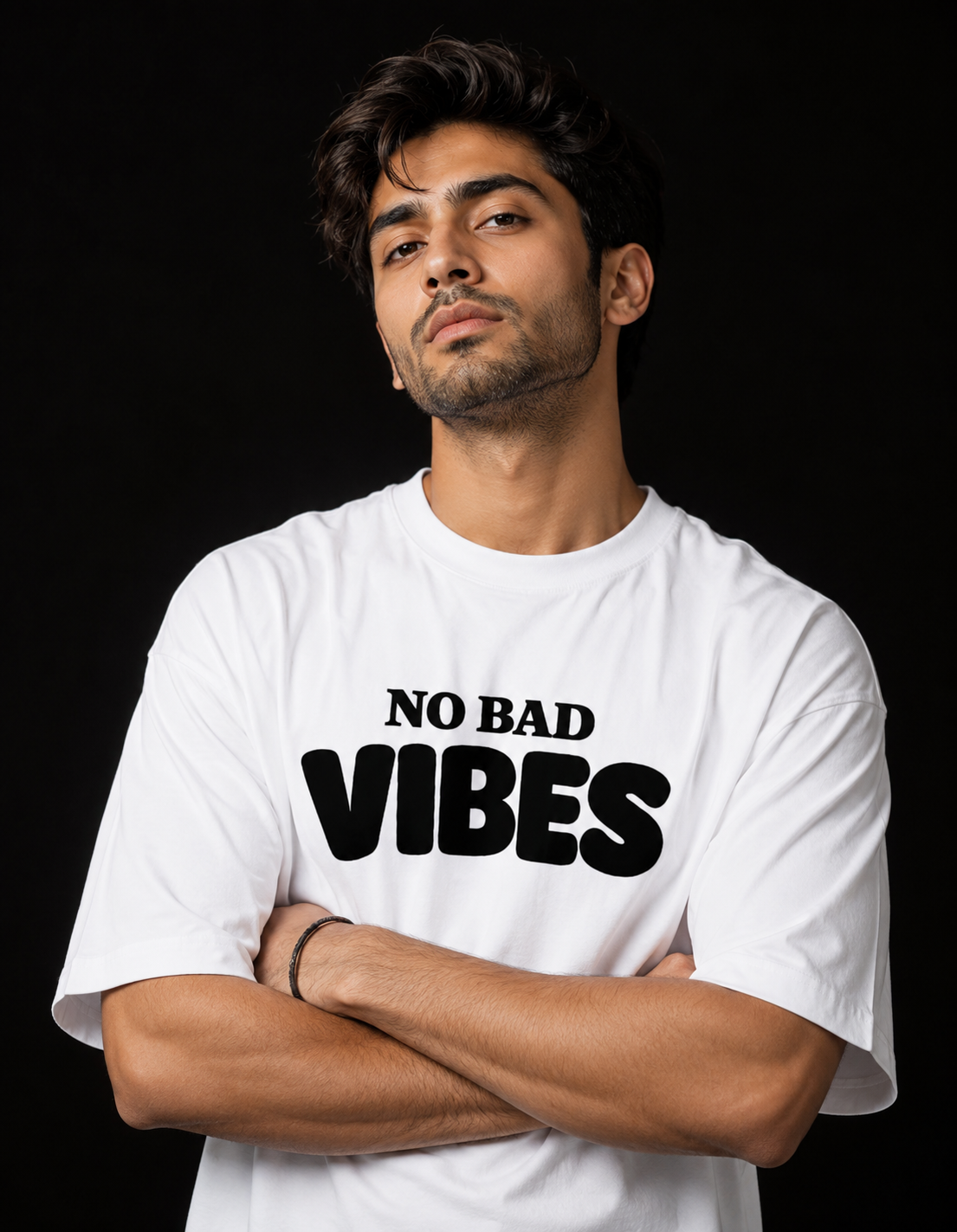 No Bad Vibes Bold Typography Tee