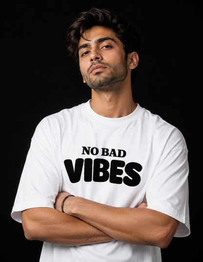 No Bad Vibes Bold Typography Tee