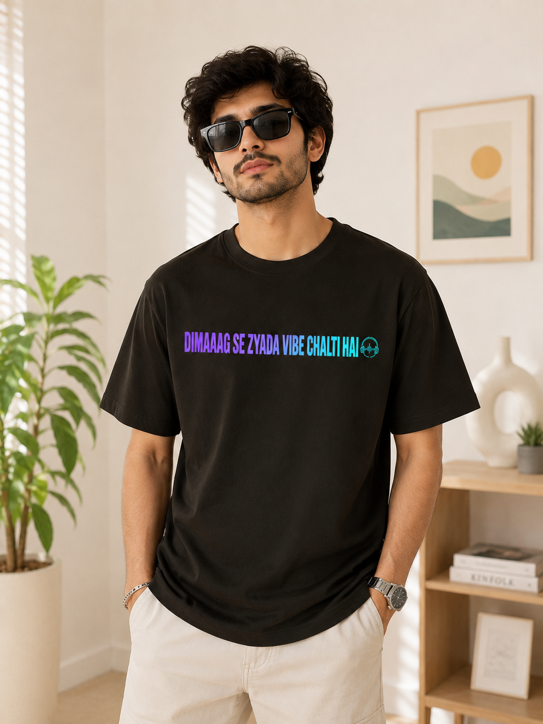 Dimag Se Jyada Vibe Chalti Hai Printed Tee | NERR Stretwear