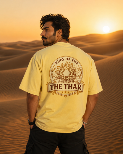 Front & Back Printed King of the Thar - Rathore Oversized T-Shirt | Rajputana Warrior Streetwear – NERR