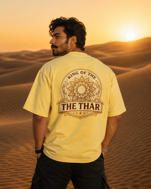 Front & Back Printed King of the Thar - Rathore Oversized T-Shirt | Rajputana Warrior Streetwear – NERR