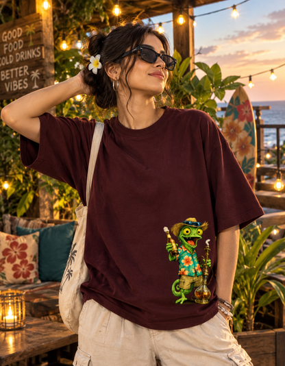 Funky Lizard Cowboy Print | Unisex Quirky Streetwear Tee