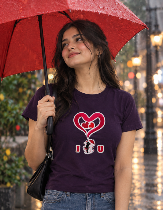 I & U Graphic tshirt For Women | Relaxed fit | 180 GSM Poly Cotton tshirt
