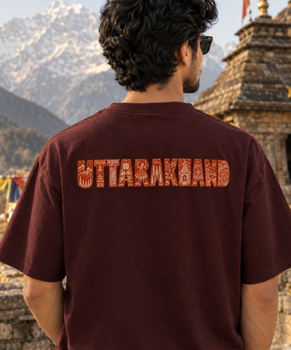 Uttarakhand Printed Oversized Unisex Tee