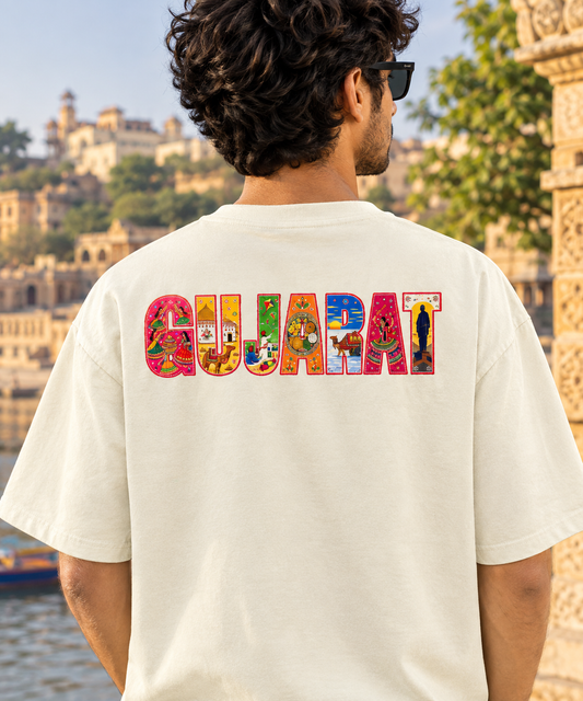 Gujarat Printed Oversized Unisex Tee