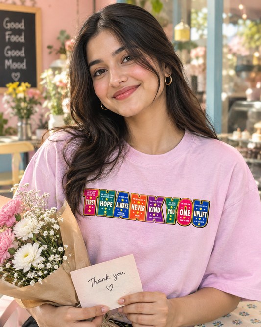 Thank You Printed Graphic Oversized Unisex Tee