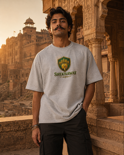 Shekhawat Oversized T-Shirt | Founders of Shekhawati Print | Rajput Warrior Tee | Front & Back Design