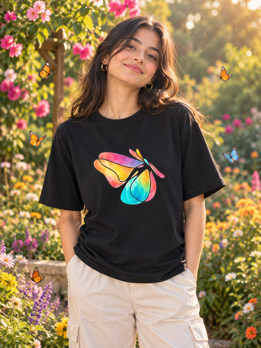 Vibrant Butterfly Art T-shirt | Trendy Women Fashion Tee