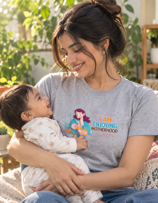 I Am Enjoying Motherhood T-Shirt | Cute Breastfeeding Mom Graphic Tee | New Mom Gift Shirt | Unisex Mommy Life T-Shirt