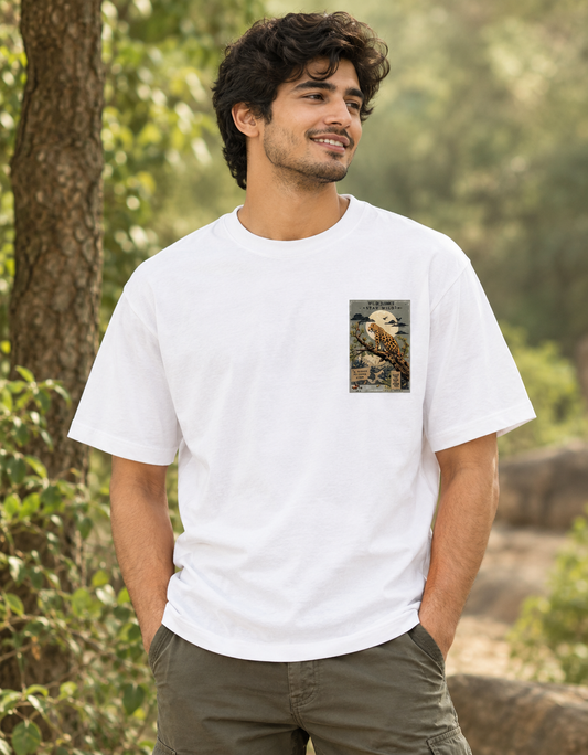 Vintage Tiger Pocket T-Shirt | Unisex Black Graphic Tee | Retro Bird Art Print | Nature Aesthetic Shirt