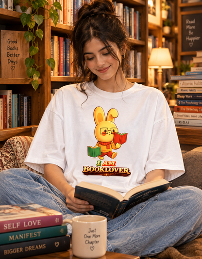 I Am Booklover Unisex Oversized Cotton T-Shirt