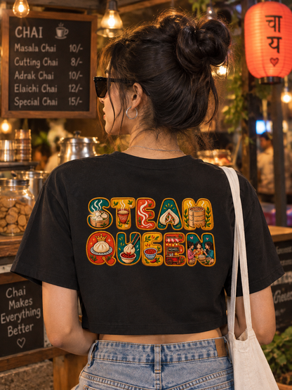 Steam Queen Printed ( no thread work) Fitted Baby Tee