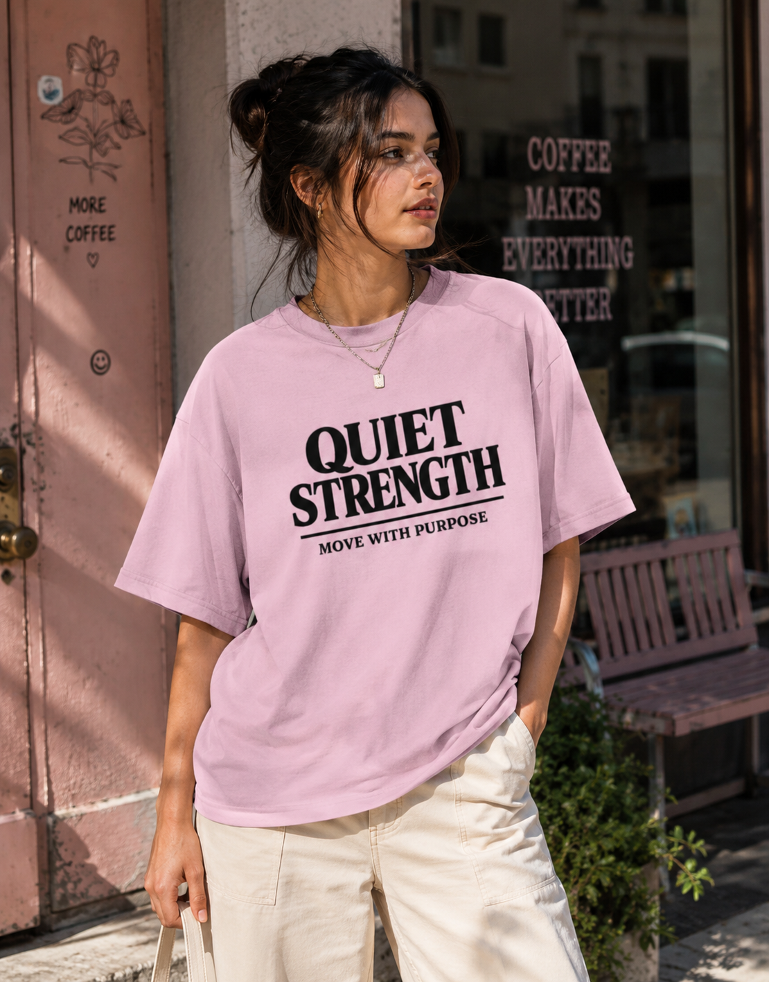 Quiet Strength Move With Purpose Tshirt | Motivational Tee