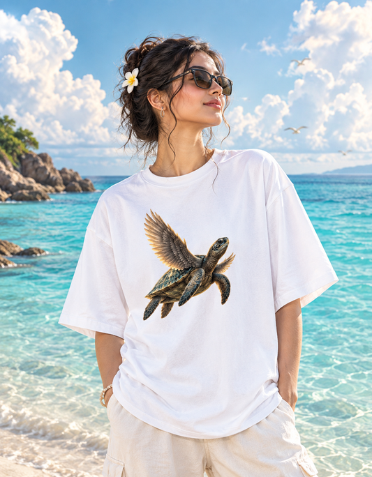 Tortoise Print Oversized Cotton T-Shirt for Men | Premium Streetwear