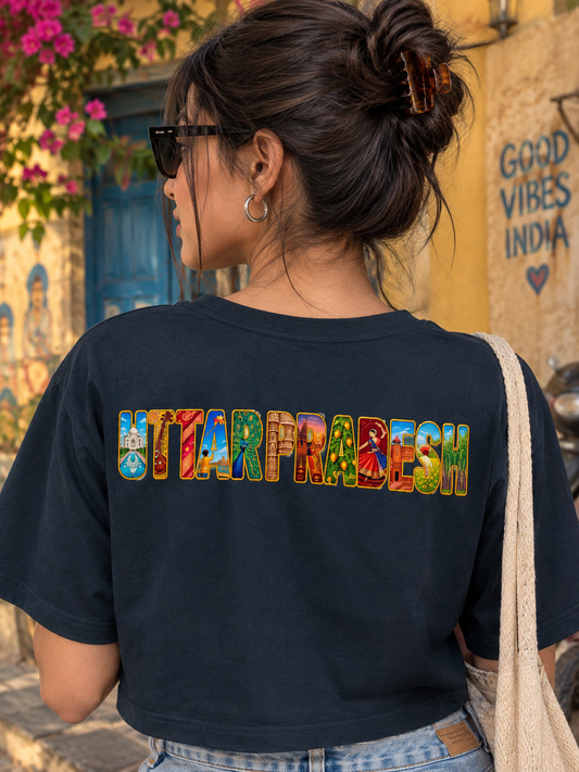 Uttar Pradesh Printed ( no thread work) Oversized Tee