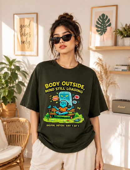 Meditation Phone Addiction Graphic Tee | Unisex Cotton Tshirt