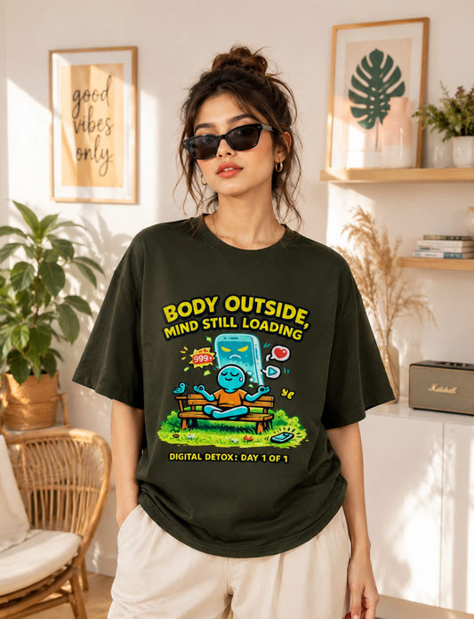 Meditation Phone Addiction Graphic Tee | Unisex Cotton Tshirt