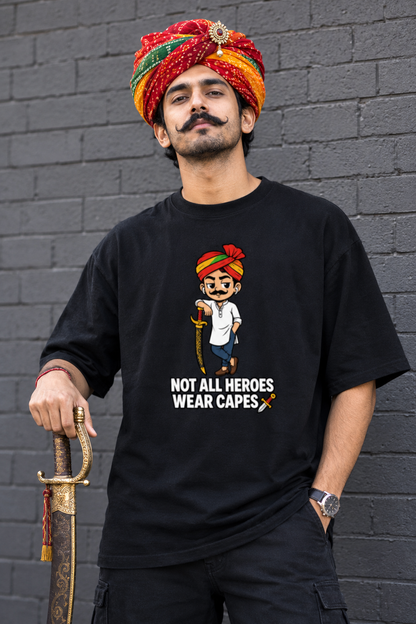 Front & Back Print Rajasthani Warrior Tee | NERR Streetwear