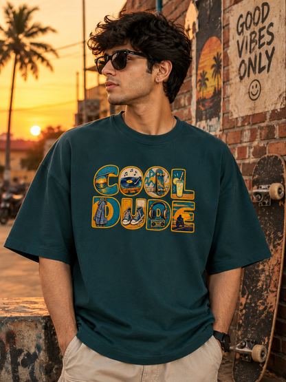 Cool Dude ( no thread work) Printed Oversized T-shirt