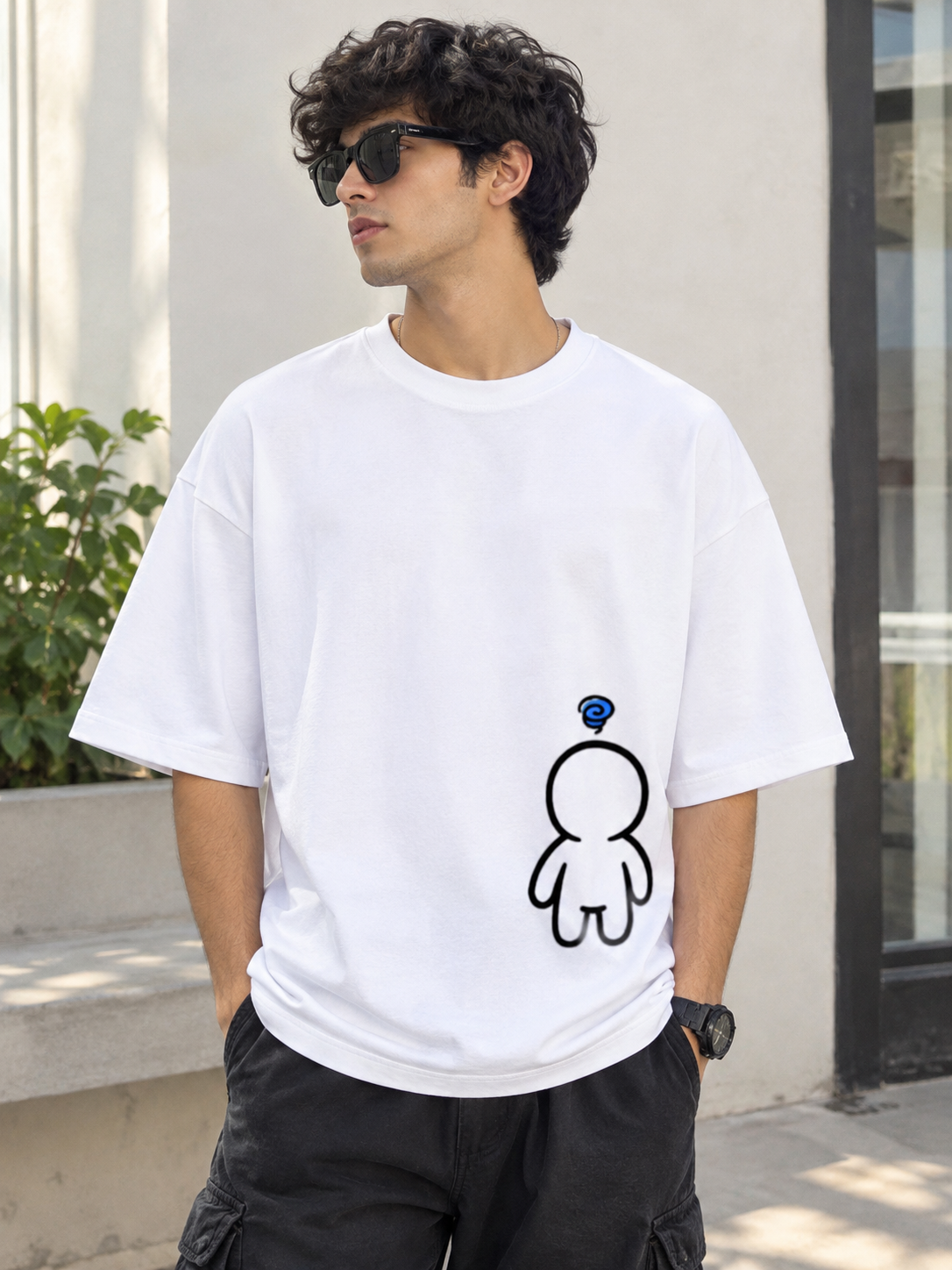 Dizzy Doodle Character Drop Shoulder Oversized Tee