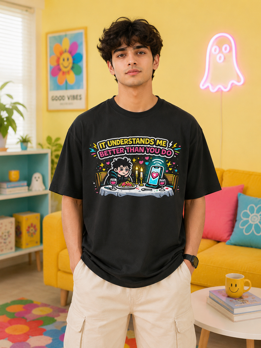 Gift For Singles | AI Companion Graphic Tshirt | Genz Sarcastic Streetwear