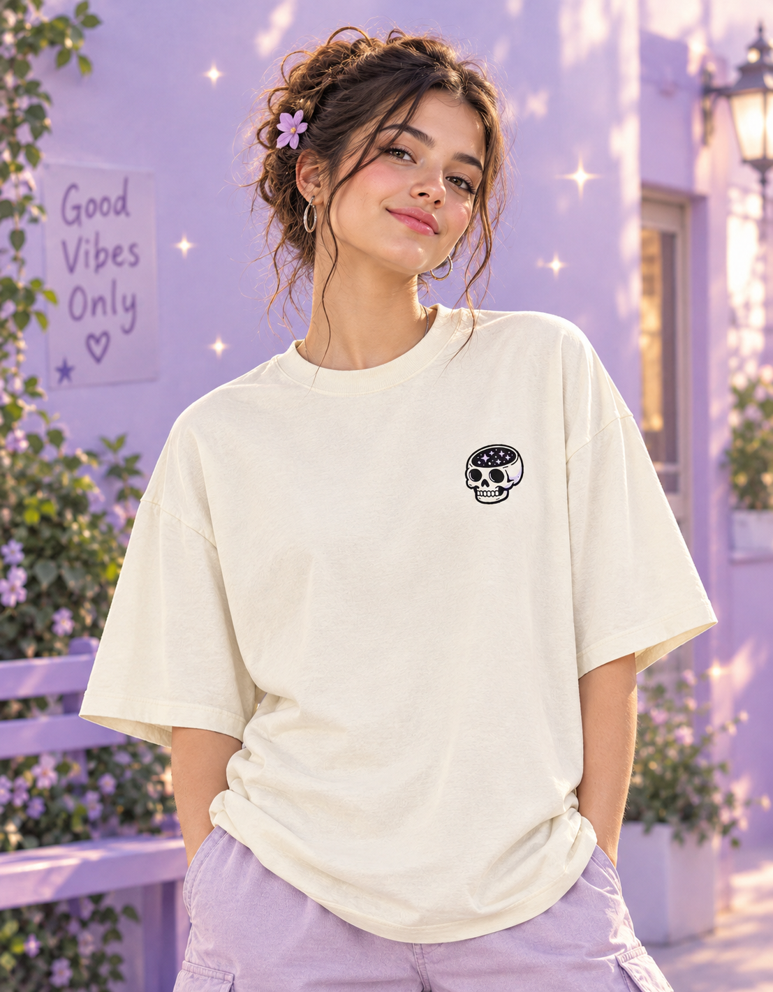 Front & Back Print | Certified Blank Page Since 2000 Skull Graphic Oversized Tshirt | Genz Humor Streetwear